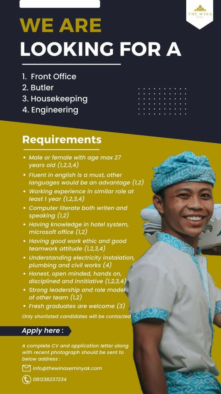 THE WINA , VILLA IN SEMINYAK LOOKING FOR A