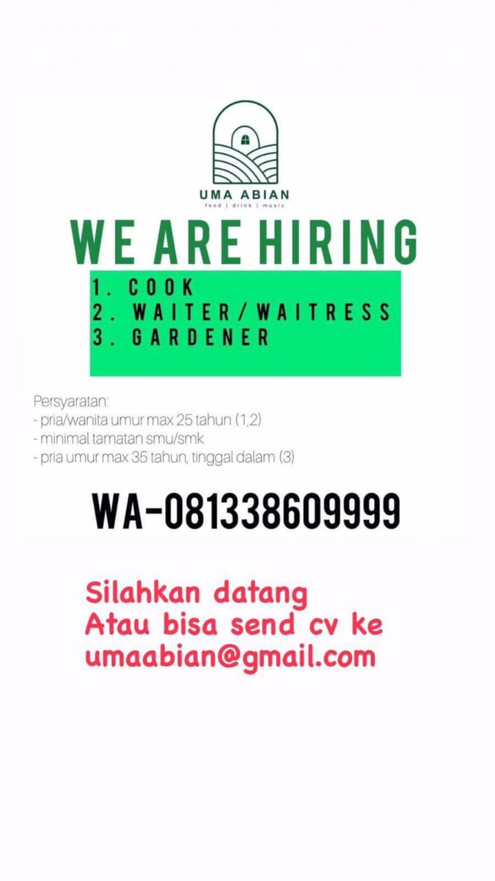UMA ABIAN, WE ARE HIRING