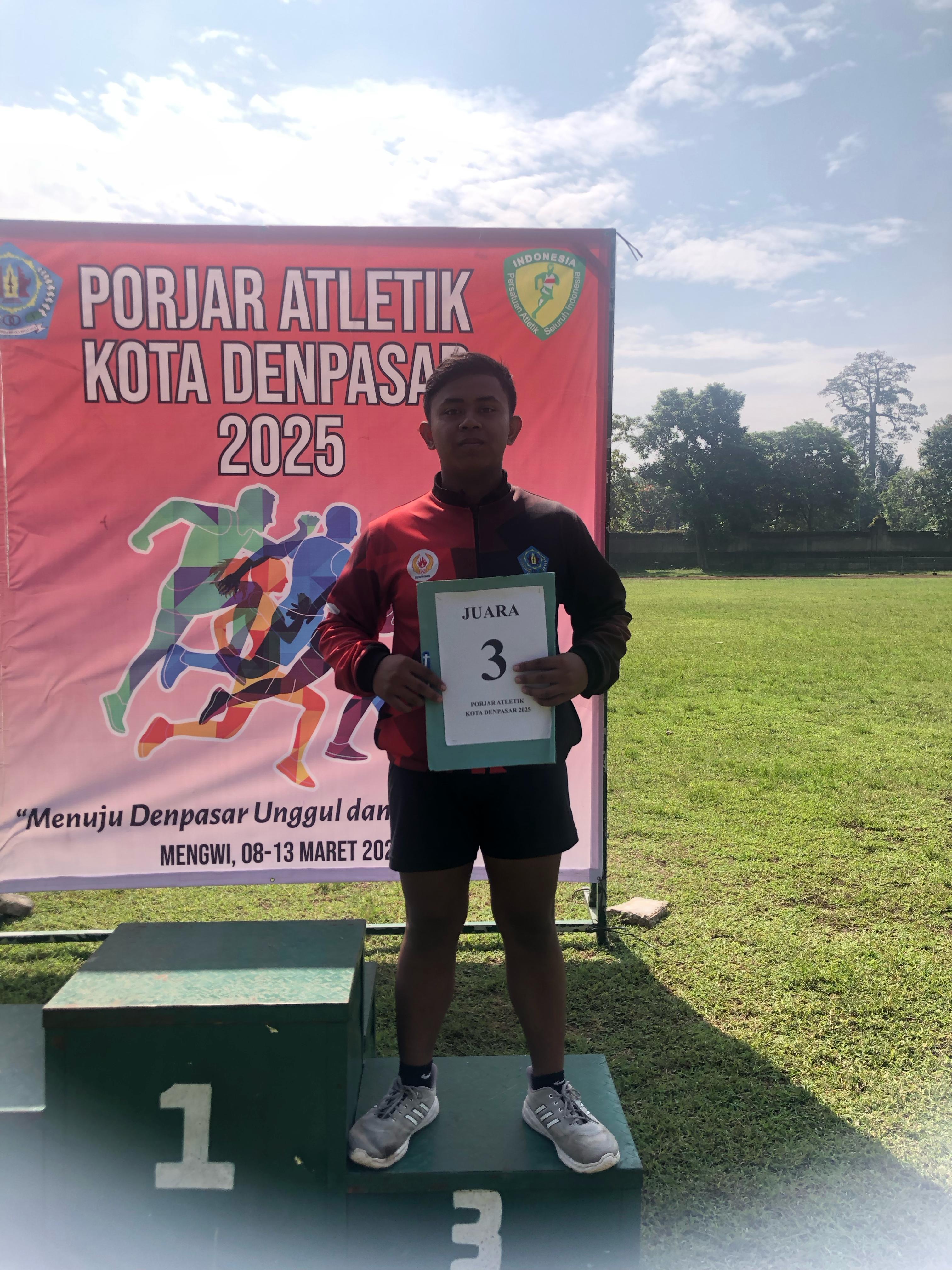 Juara 3 Cabang Olah Raga Lempar Lembing PORJAR ATLETIK Kota Denpasar 2025