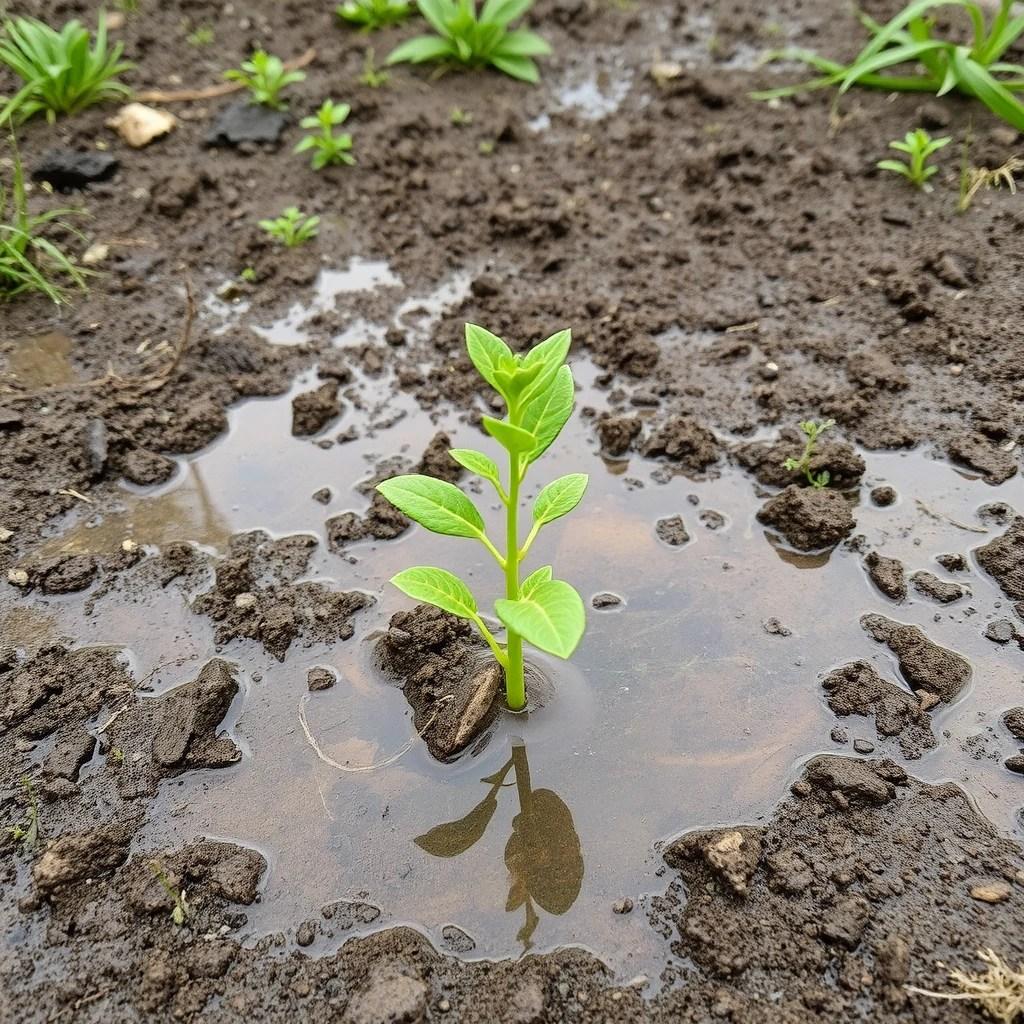 Well-draining potting soil amended with perlite for overwatered plant recovery
